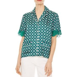 Sandro Hena Printed Pajama-Style Top